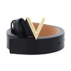 Valentino Hampton Plaque Buckle Belt W95 Nero/Oro - Can be