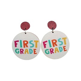 Fun Teacher Earrings Back to School Drop Dangle Acrylic Earrings Colorful First Day of School Jewelry Gifts for Teacher Appreciation-first2