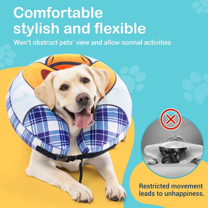 Avont Elizabeth Collar Float Type Inflatable Soft Dog Collar, Lightweight,