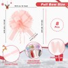 Large Pull Bows, 6 Inches Pink Christmas Bows, 8 PCS