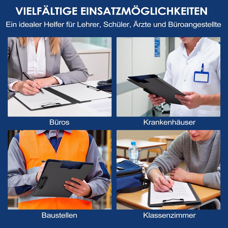 Vonsera Clipboard A4 Writing Case A4 with 2 Clips Clipboard