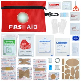 150 Pcs Mini First Aid Kit, Portable Small Emergency Kits Compact First Aid Kit Designed for Family Travel Care