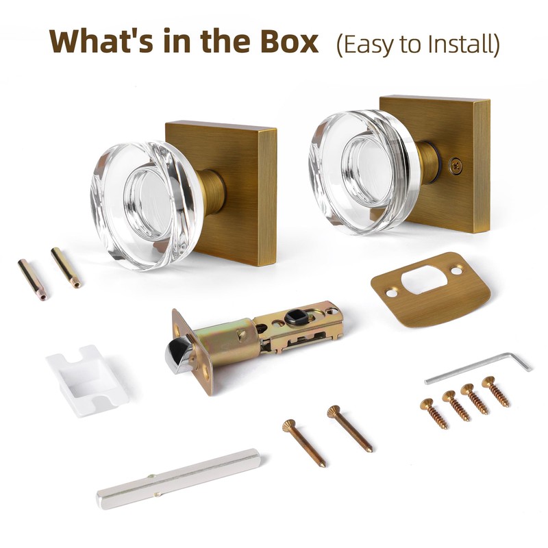 coolnews Crystal Door Knobs Interior, Passage Hall Closet Door Knobs,