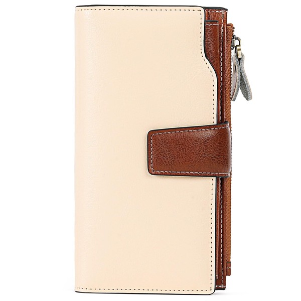 SENDEFN Ladies Purse,Large Capacity Genuine Leather Women's Wallet with Multiple