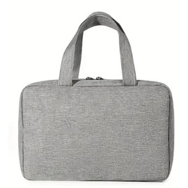 4 Sections Travel Makeup Bags, Multifunctional Hanging Toiletry Bag, Waterproof Travel Cosmetic Bag, Cosmetic Cases with Handle and Divider for Makeup Large Capacity Makeup Traveling Organizer (Grey)