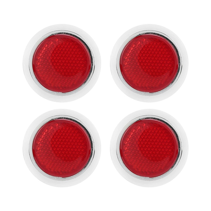 Red Reflector ABS Trim Round Reflective Safety Protection Car Motorcycle