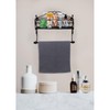 Adhesive Paper Towel Holder with Shelf, Wall Mount, 12in Black