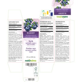 Naturalma Bilberry or European Blueberry (Vaccinium myrtillus) Fruit Alcohol-Free Tincture 4 fl oz Liquid Extract in Drops | Herbal Supplement | Vegan | Product of Italy
