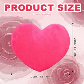 Fadcaer Pink Heart Decorative Pillow, Soft Heart Plush Cushion, Cute Heart Shaped Cushion for Sofa Bed Dining Gifts for Girls Valentine's Day Gift (Rose)