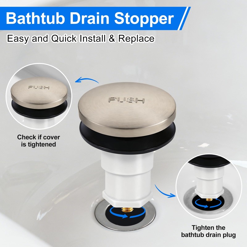 1 Pack 1068204 Bathtub Drain Stopper Replacement and Cover Compatible