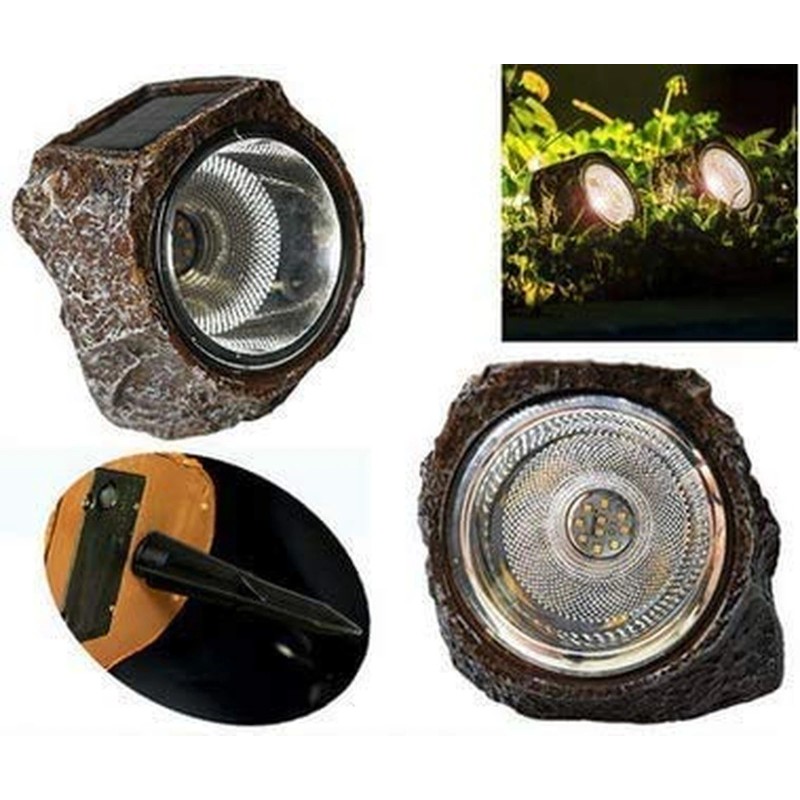 SunKite Solar Powered Rock Light, 4 Pack 10 LED Waterproof