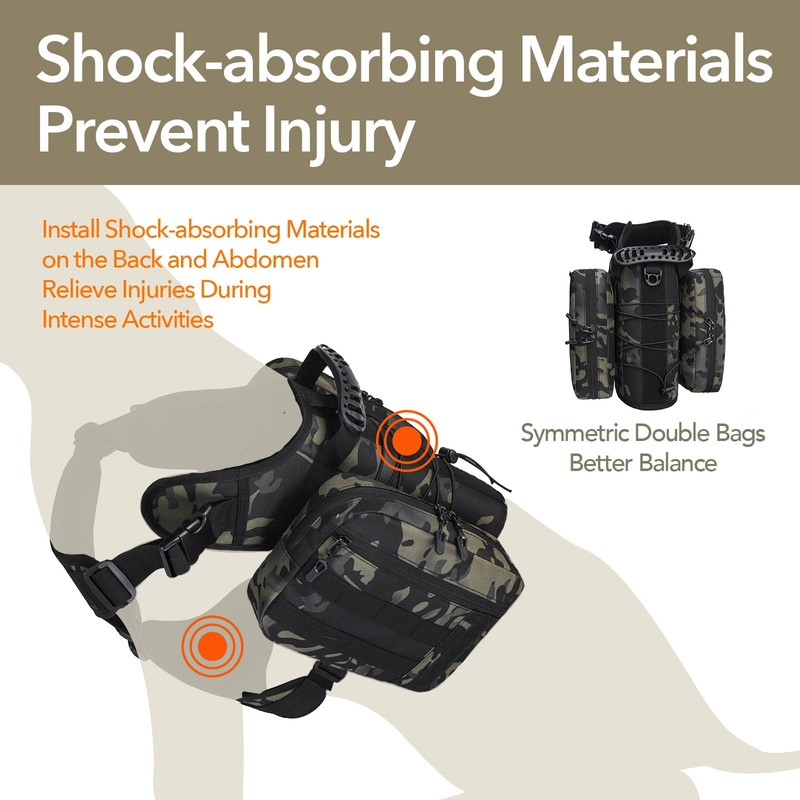 GooCare x Jumahe Dog Hiking Backpack, for 65-110lbs Large Dogs,