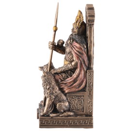 VOGLER Joh. Vogler GmbH German God Odin on the Throne, Made of Artificial Stone, Painted with Bronze Paint by Veronese