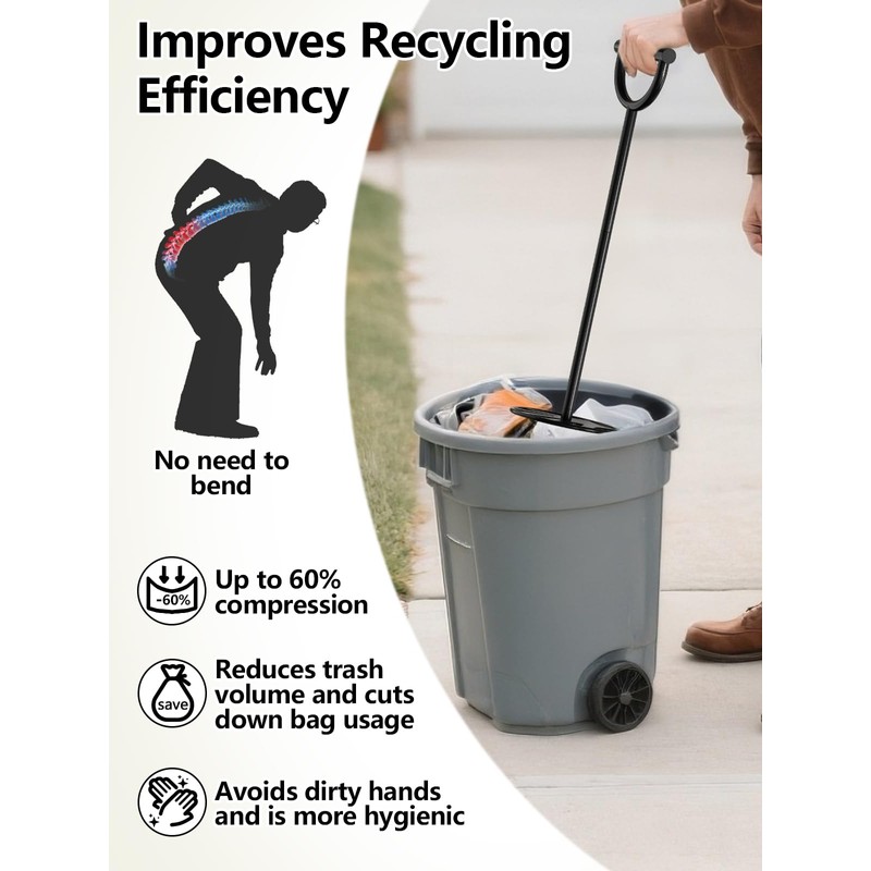 Trash Compactor for Kitchen and Small Outdoor Bins: All Metal