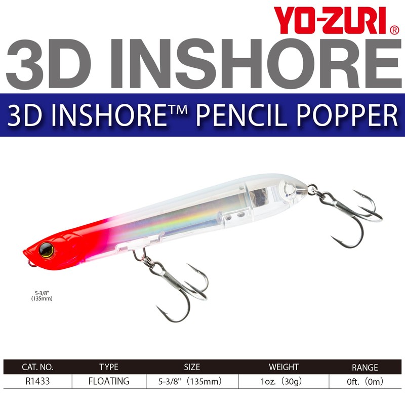 YO-ZURI 3D Inshore Pencil Popper Floating Salt Lure 135mm Color: