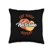 Eat Sleep Nectarine Repeat Vegan Vegetarian Dietitian Throw Pillow