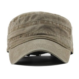 Yixda Unisex Vintage Military Army Flat Cap Adjustable Baseball Cap - Green - One size