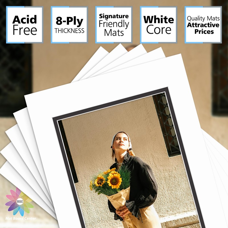 Mat Board Center, Double Mat - Acid Free, 8-ply Thickness,