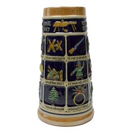 Beer Stein German Schnitzelbank Song Beer Mug by E.H.G | 1 Liter