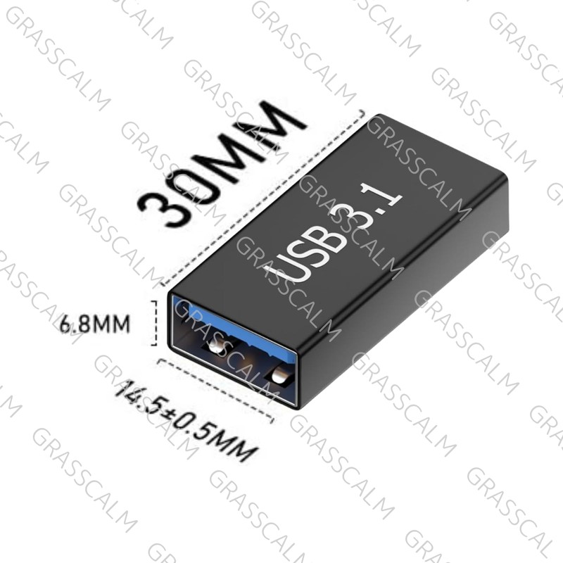 GRASSCALM USB-C Female to USB-A Female Converter Adapter, 6 Pack
