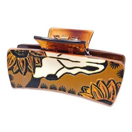 Emulily Western Tooled Steer Head 3.25 "Hair Claw Clips Navajo Boho