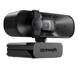 Streamplify CAM MINI Webcam – FHD 1080p 60FPS with Autofocus, Low Light Correction, Dual Stereo Microphones, Privacy Cover, 80° Field of View, Plug & Play – Windows & Mac Compatible