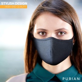 Cotton Face Masks with Long Tie Behind Straps | Dust Mask for Travel & Work | Black | 2 Pack
