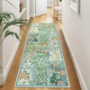 LIVEBOX Washable Runner Rug 2x6 for Hallways, Patchwork Green Runner