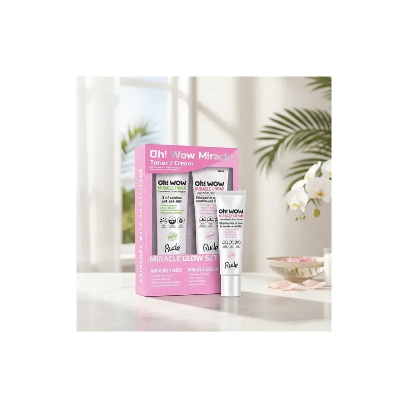 Kit Rude Miracle Glow Tónico & Miracle Cream Hidratante