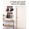 FANGSUN Hat Rack for Wall, Wooden Baseball Cap Organizer with