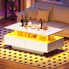 DWVO LED Coffee Table with Storage 4 Drawers, Modern High