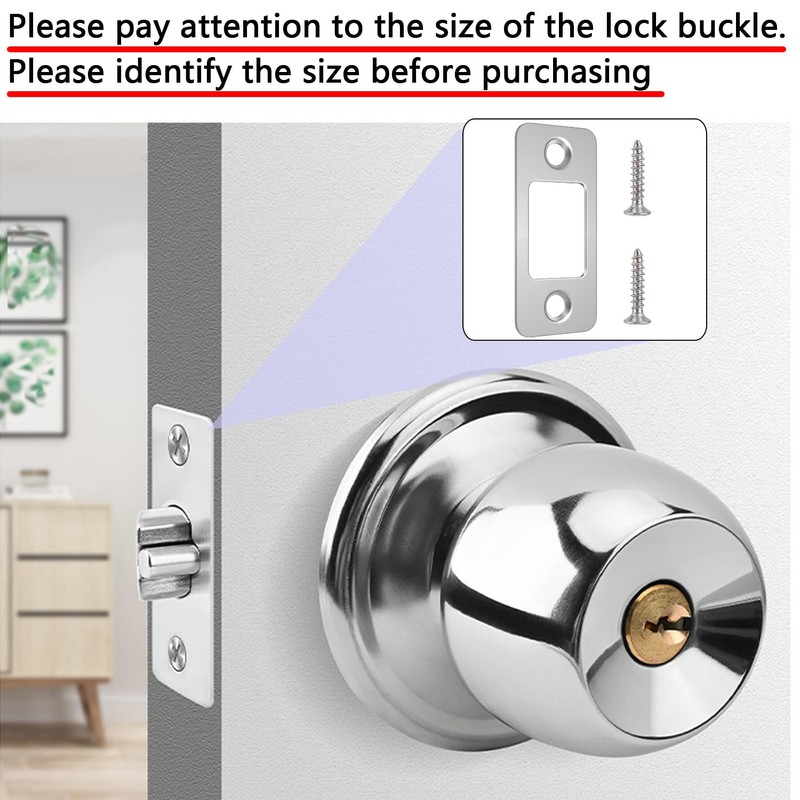 2 Pcs Round Corner Deadbolt Strike Plate, 1" X 2