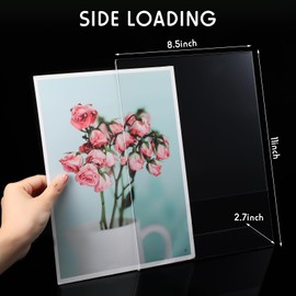 Jetec 30 Packs 8.5 x 11 Acrylic Sign Holder Clear Plastic Frames Acrylic Display Stands Vertical Slanted Back for Displaying Signs and Menus