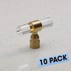Lucite on Satin Gold -Knob 2.2" x 0.66" - Face