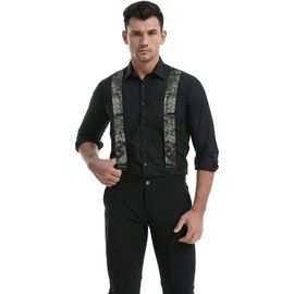KRICJYH Big and Tall Suspenders for Men Heavy Duty Swivel Hooks X-Back Adjustable Braces Camo Utility Suspenders