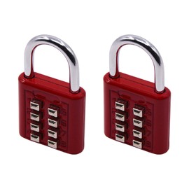 PENCK 8 Digit Combination Lock Padlock, 4 Position Locking Mechanism Push Button Security Directional Lock Digital Padlock for School Gym Sports Locker Fence Cabinet Toolbox (Red)