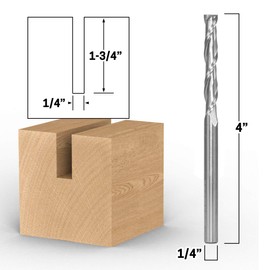 YONICO - Brocas de fresadora en espiral de 2 flautas de carburo sólido CNC de 1/4 pulgadas de diámetro Vástago de 1/4 pulgada 31217-SC