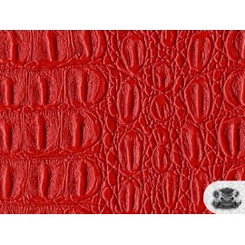 Vinyl Crocodile Gator RED Faux/Fake Leather Fabric by The Yard