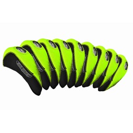 Longridge EZE Golf Iron Covers (Pack of 10) - Green/Black