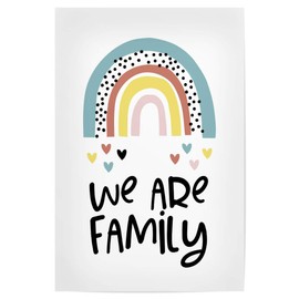 artboxONE Poster 30 x 20 cm Typography We Are Family with Rainbow Picture Family Colourful Family