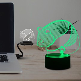 Fincoly Panda Night Light for Kids 3D Cute Animal Toy for Boys Girls Desk Bedside Home Decor Lamp with 16 Colors Changing Touch Sensor Remote Cute Stuff Gift for Birthday