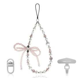 CSILOVEE Smartphone Strap, Rhinestone Beads, Pearl, Wrist, Lady, Sparkle, Shoulder, Butterfly, Pearl, Bowknot, Heart, Glitter, Colorful, White, Black, Pink, Vibrant and Cute, Fashionable, Popular, Compatible with All Smartphones, Durable, Korean Stainles