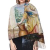 ZTUOECV Jesus Prayer Tassel Scarf for Women Girls Fashion Large