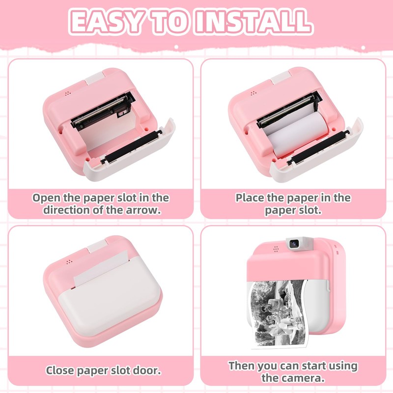 6 Rolls Thermal Printer Paper for Kids Instant Print Camera,