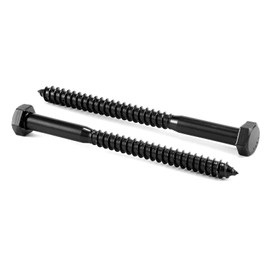 5/16" x 4" Hex Head Lag Screws Bolts 20Pcs 304 Stainless Steel 18-8, Partial Thread, Hexagon Head Wood Screws by Black Oxide by SG TZH