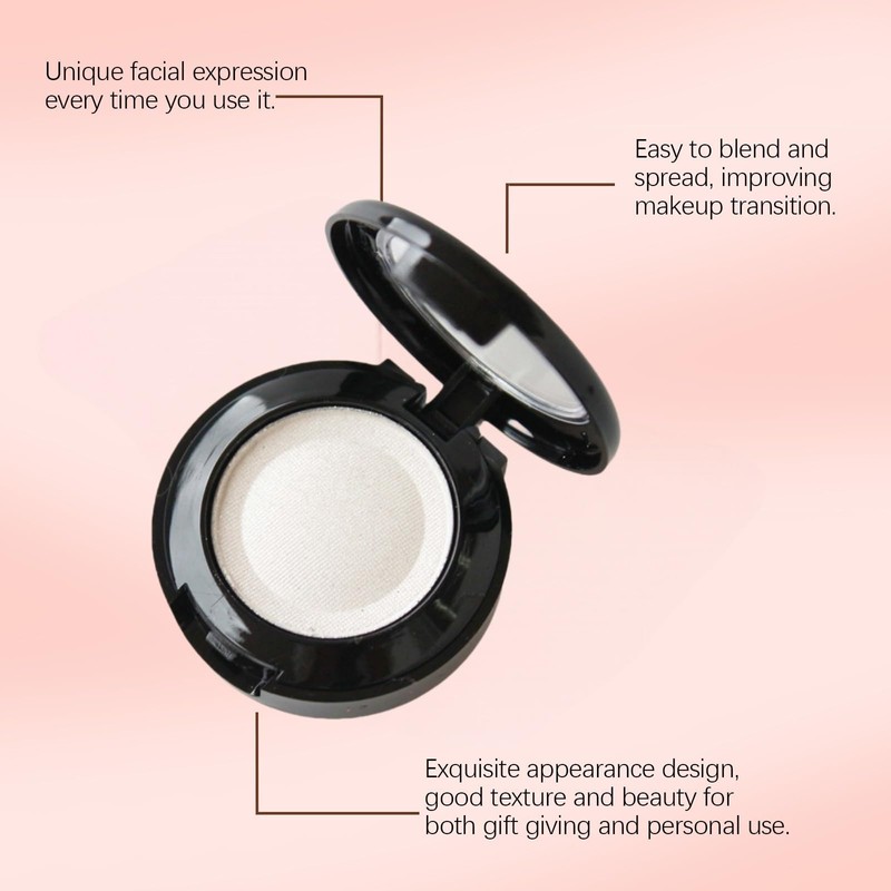 Single Matte White Eyeshadow,Pressed Fine Powder Eyes/hadow,Matte White Eyesha/dow with
