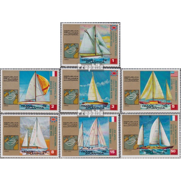Prophila Collection Equatorial Guinea 200-206 (complete edition) 1973 Sailing Regatta