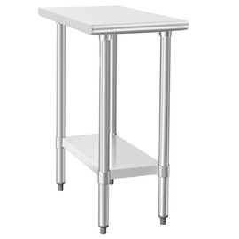 HARDURA Stainless Steel Work Table Commercial 30×15 Inches Kitchen Prep Table and Heavy Duty Commercial Workbench NSF 430 with Undershelf and Galvanized Legs