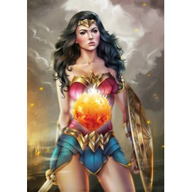 WONDER WOMAN, PRIVATE PRINTING PICTURE, 6.0 x 4.3 inches, BEAUTIFUL ART.