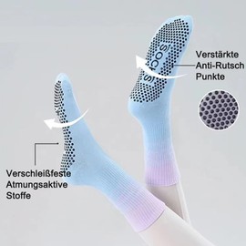 Pilates Socks 5 Pairs Yoga Socks Women's Stopper Socks for Yoga Pilates Barre Trampoline 35-42